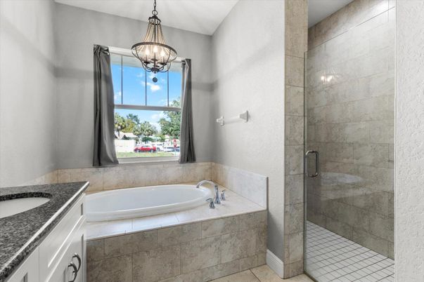 Bathroom, Glass Shower, Interior, Pendant Lights