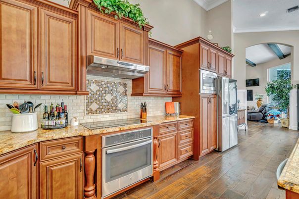 Interior, Kitchen, Recessed Lighting, Wood Texture Flooring