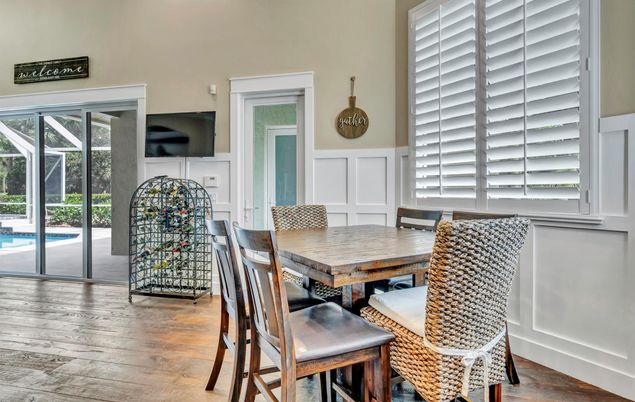 Dining room, Interior, Wood Texture Flooring