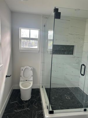 Bathroom, Glass Shower, Interior, Marble, Marble Walls