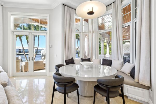 Dining room, Interior, Pendant Lights, Water
