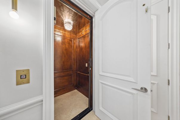 Elevator, Interior, Wooden Walls