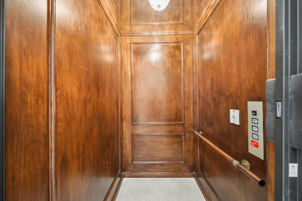 Elevator, Interior, Wooden Ceilings, Wooden Walls