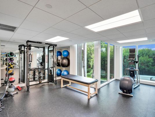 Fitness Equipment, Gym, Interior, Recessed Lighting
