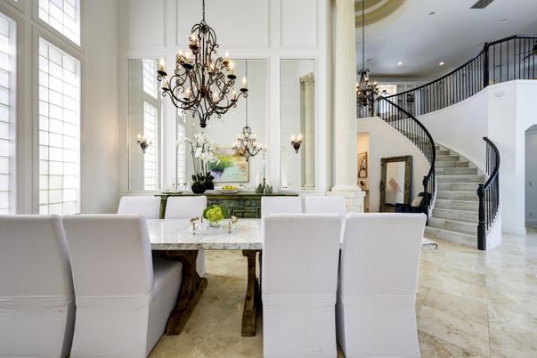 Chandelier, Dining room, Interior, Pendant Lights, Recessed Lighting