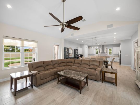 Dining room, Interior, Kitchen, Living room, Pendant Lights, Recessed Lighting, Wood Texture Flooring