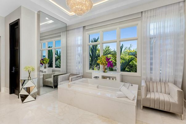 Bathroom, Chandelier, Interior, Recessed Lighting