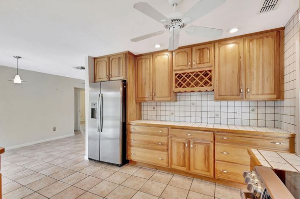 Interior, Kitchen, Pendant Lights, Recessed Lighting, Stainless Steel Appliances, Tile Countertops