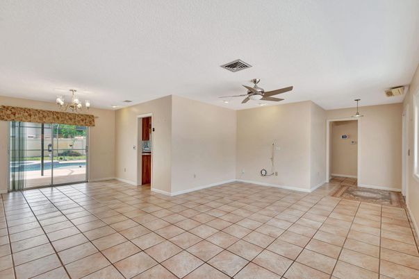 Chandelier, Empty room, Interior