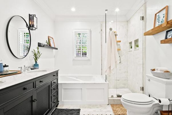 Bathroom, Glass Shower, Interior, Marble, Marble Walls, Recessed Lighting