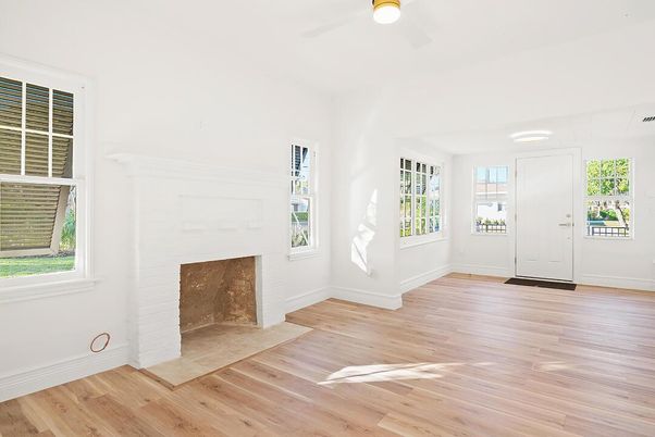 Empty room, Fireplace, Interior, Wood Texture Flooring