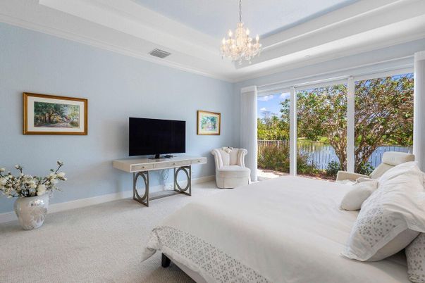Bedroom, Chandelier, Interior