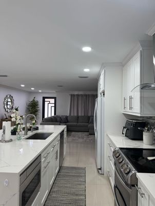 Interior, Kitchen, Living room, Recessed Lighting