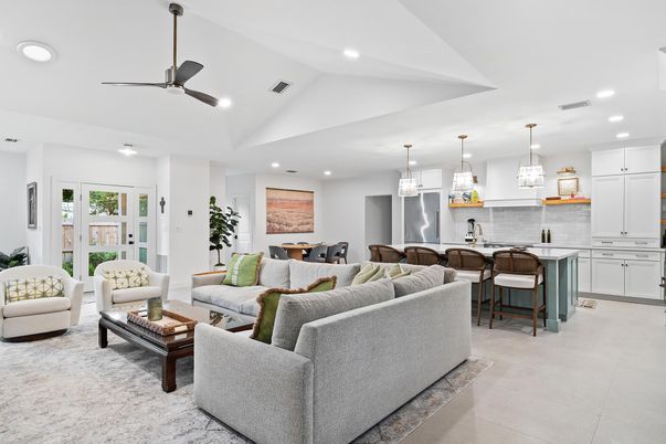 Dining room, Interior, Kitchen, Living room, Pendant Lights, Recessed Lighting