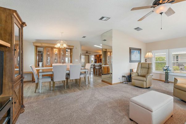 Chandelier, Dining room, Interior, Recessed Lighting, Wood Texture Flooring