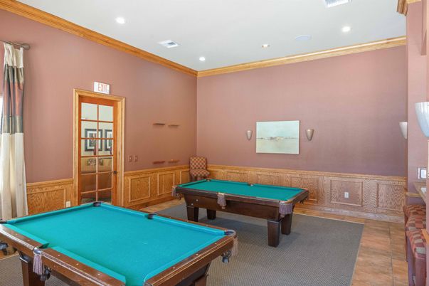 Billiard Table, Game Room, Interior, Recessed Lighting