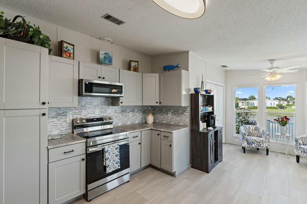 Interior, Kitchen, Stainless Steel Appliances, Wood Texture Flooring
