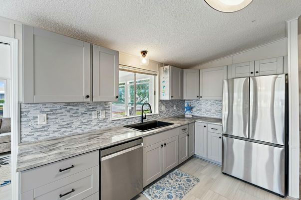 Interior, Kitchen, Stainless Steel Appliances, Wood Texture Flooring