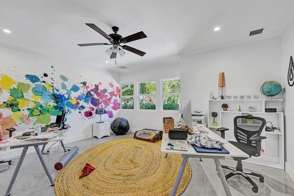 Home Office, Interior, Recessed Lighting