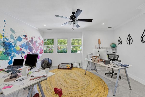 Home Office, Interior, Recessed Lighting