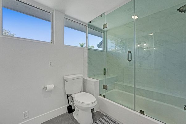 Bathroom, Glass Shower, Interior, Marble Walls