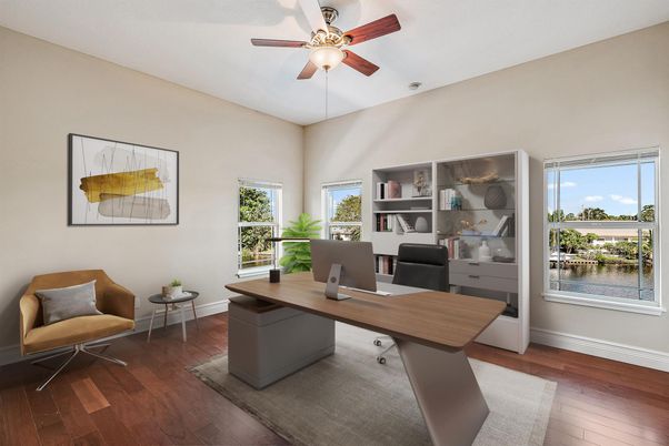 Home Office, Interior, Water, Wood Texture Flooring