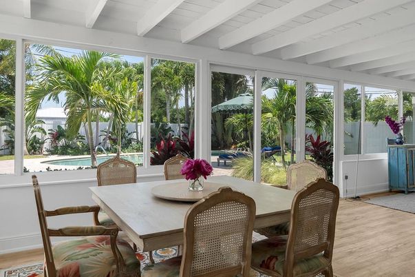 Dining room, Interior, Sun Room, Wood Texture Flooring