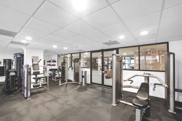 Fitness Equipment, Gym, Interior, Recessed Lighting
