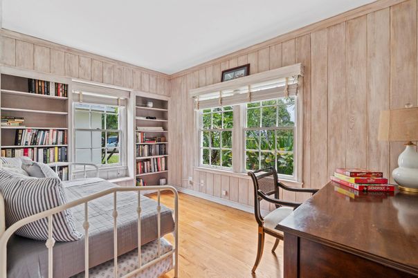 Bedroom, Home Office, Interior, Wood Texture Flooring, Wooden Walls
