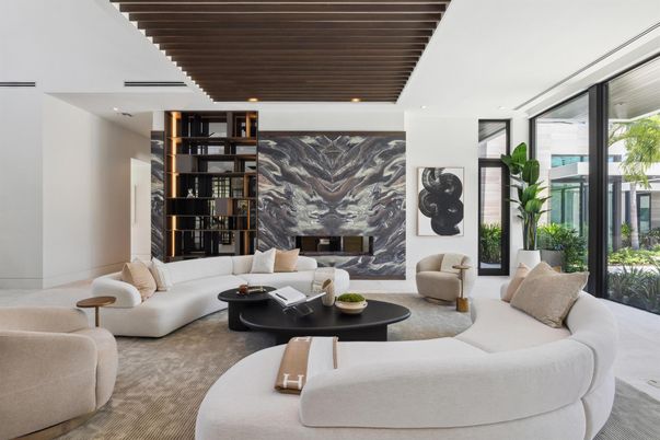 Fireplace, Interior, Living room, Recessed Lighting