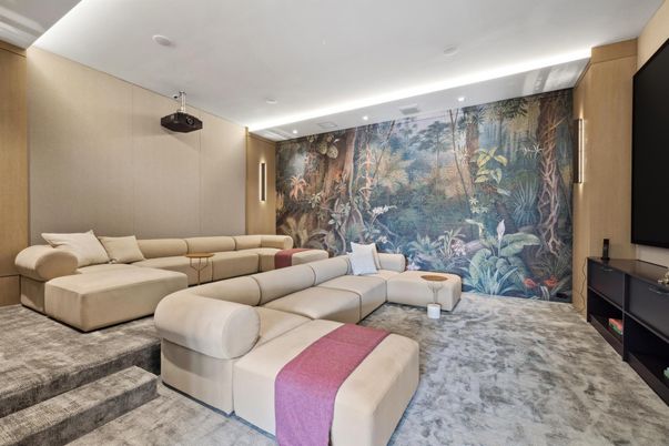 Interior, Projection Screen, Recessed Lighting, Theatre Room