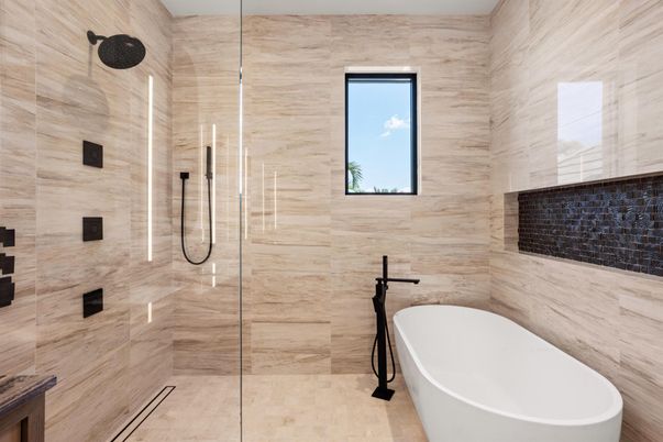Bathroom, Free Standing Baths, Glass Shower, Interior