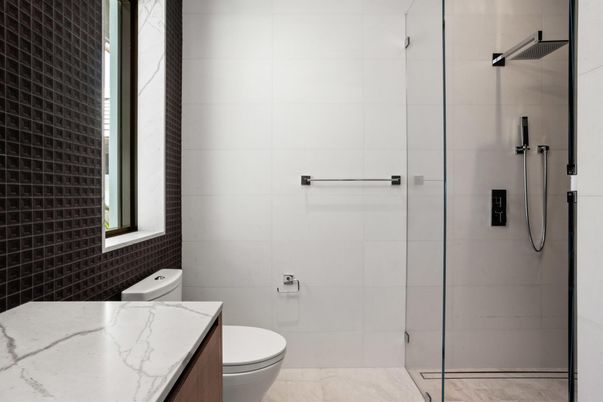 Bathroom, Glass Shower, Interior, Marble