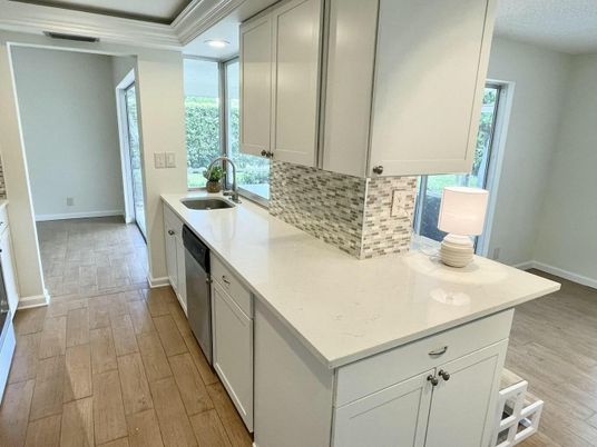 Interior, Kitchen, Recessed Lighting, Wood Texture Flooring