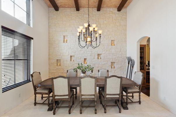 Chandelier, Dining room, Interior, Stone Walls, Wooden Beams, Wooden Ceilings