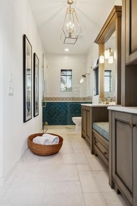 Bathroom, Glass Shower, Interior, Pendant Lights, Recessed Lighting