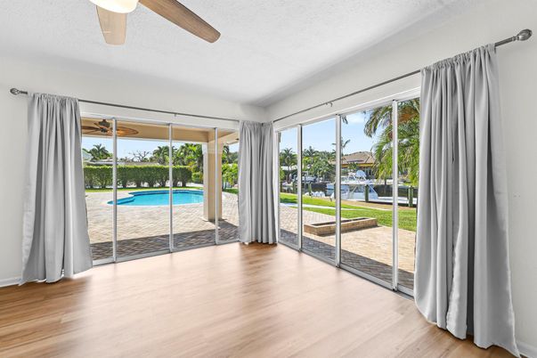 Interior, Pool, Sun Room, Wood Texture Flooring