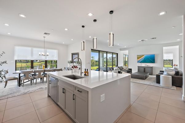 Dining room, Interior, Kitchen, Living room, Pendant Lights, Recessed Lighting