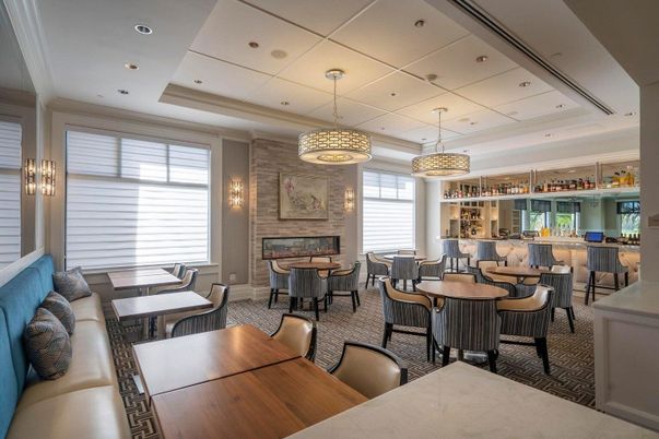 Dining room, Fireplace, Interior, Pendant Lights, Recessed Lighting