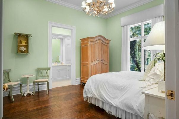 Bedroom, Chandelier, Interior, Wood Texture Flooring