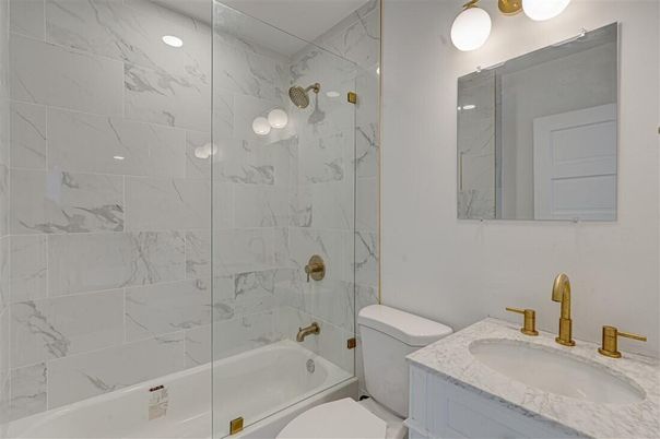 Bathroom, Glass Shower, Interior, Marble Walls