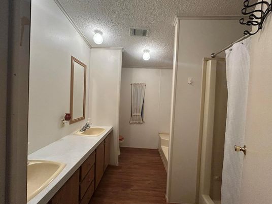Bathroom, Dual Sink Vanities, Interior, Wood Texture Flooring