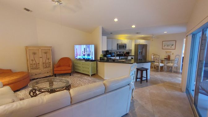 Dining room, Interior, Kitchen, Living room, Recessed Lighting, Stainless Steel Appliances