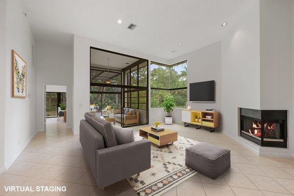 Fireplace, Interior, Living room, Recessed Lighting