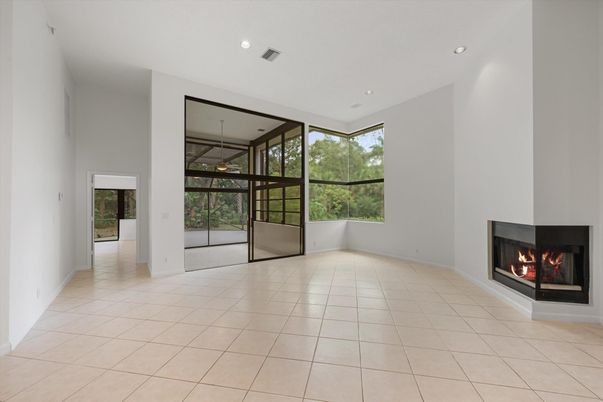 Empty room, Fireplace, Interior, Recessed Lighting