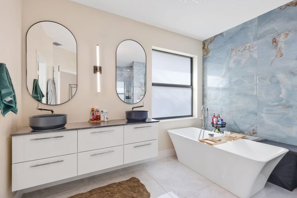Bathroom, Dual Sink Vanities, Free Standing Baths, Interior