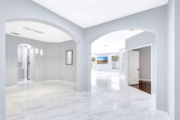 Empty room, Interior, Marble, Pendant Lights