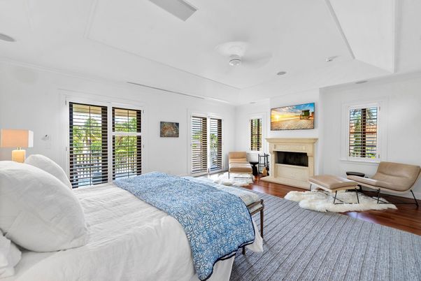 Bedroom, Fireplace, Interior, Wood Texture Flooring
