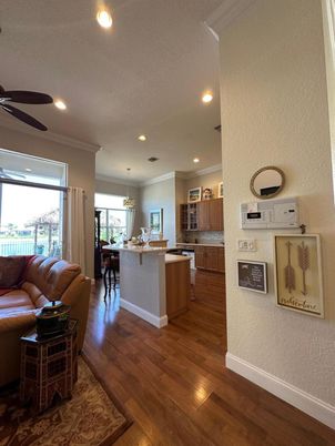 Dining room, Interior, Kitchen, Living room, Pendant Lights, Recessed Lighting, Wood Texture Flooring