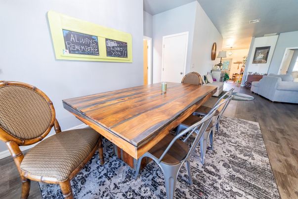 Dining room, Interior, Wood Texture Flooring